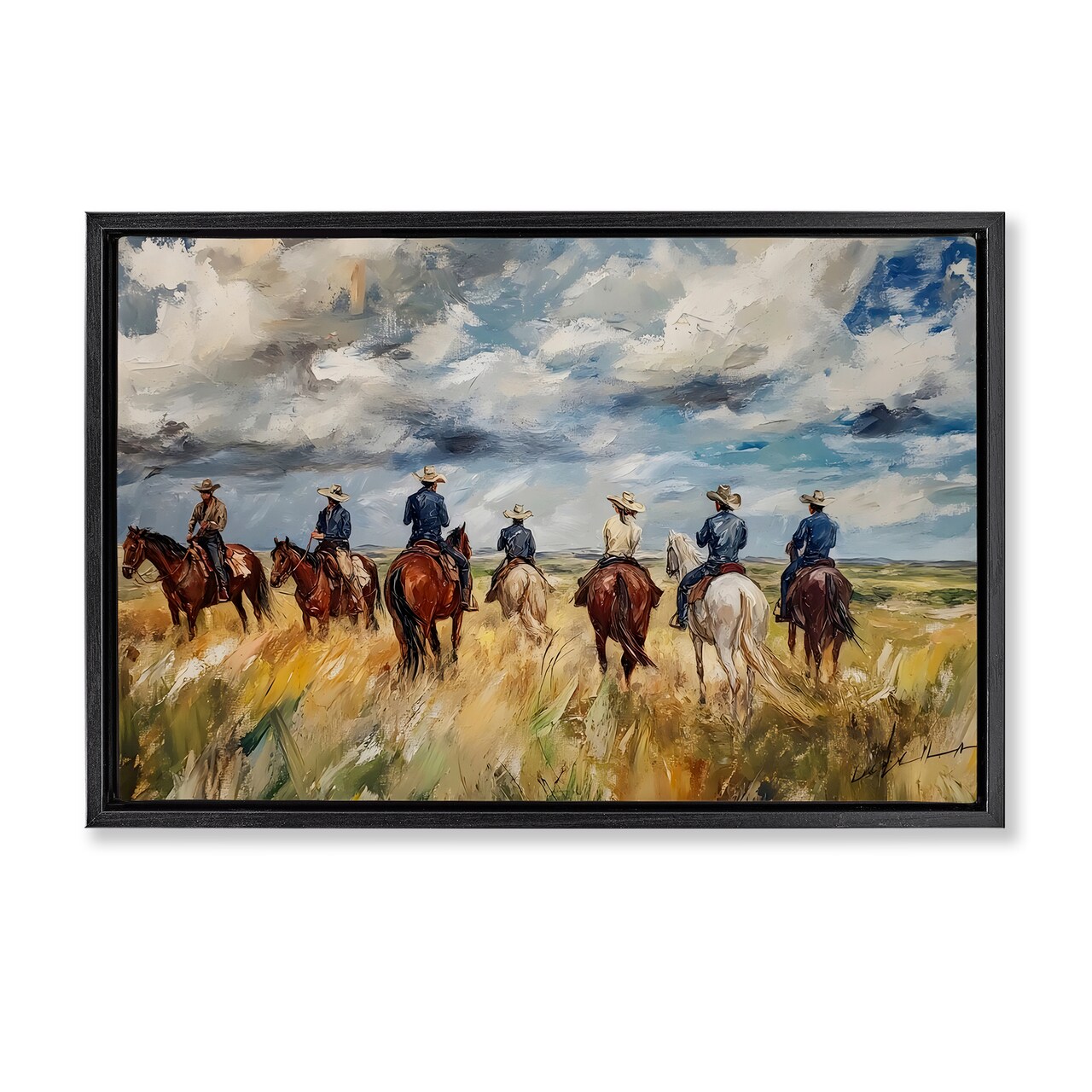 Stupell Industries Western Riders Herd Floating Frame, design by Franklyn Gregory